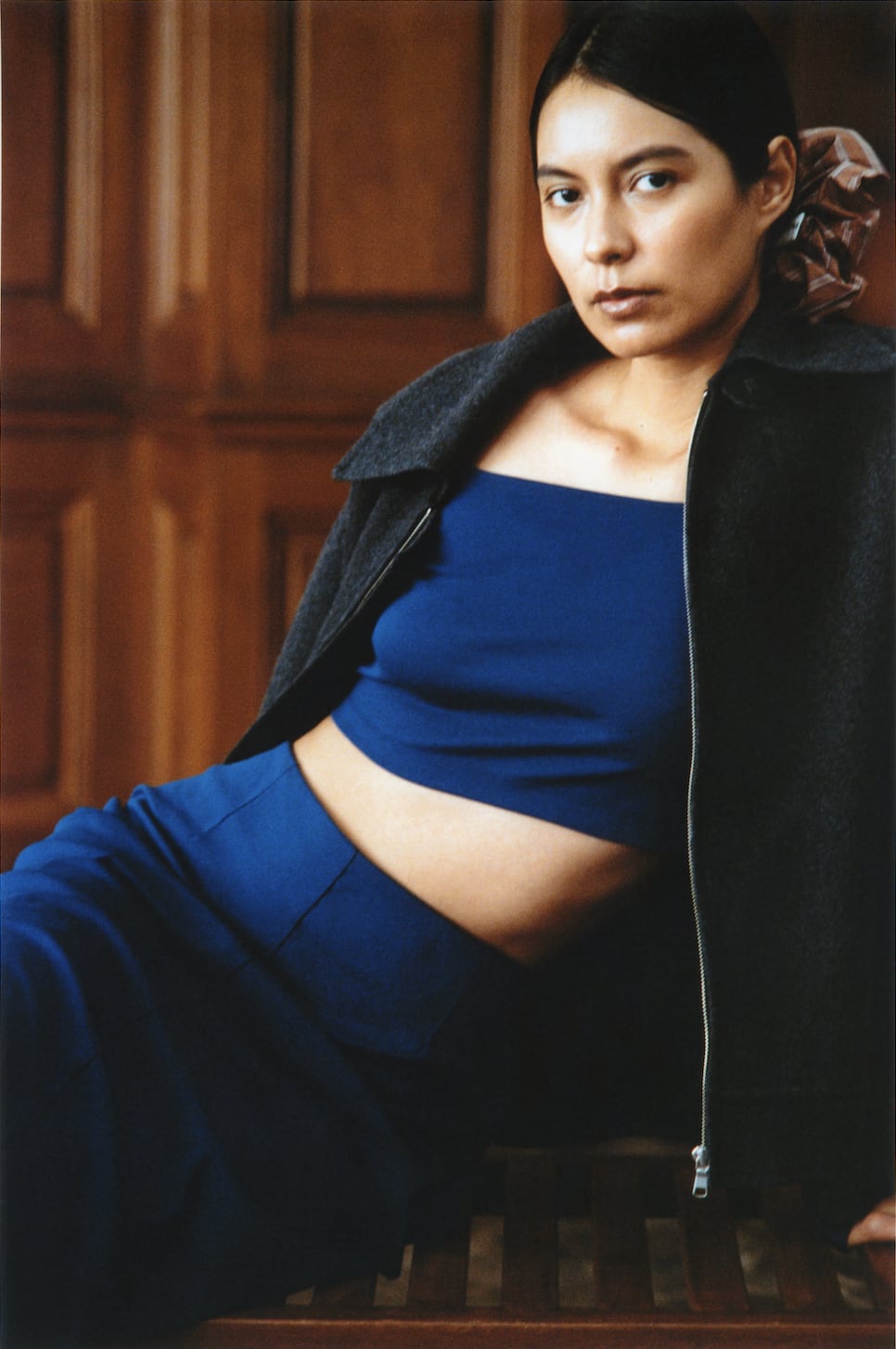 Square neck Rib L/S / Navy | erniepalo