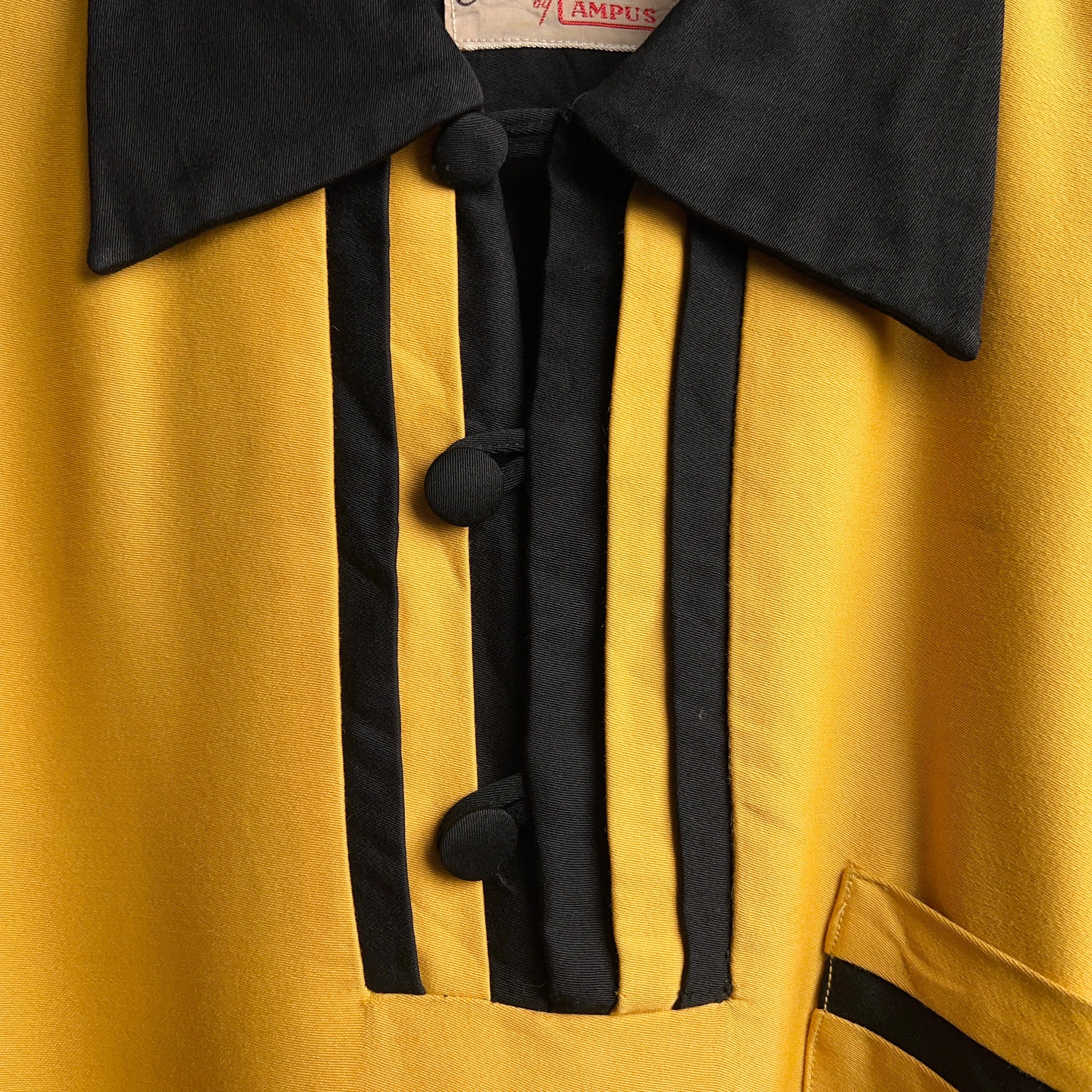1950's Casuals by CAMPUS RAYON GABARDINE 2TONE RIB SHIRT 50年代 2