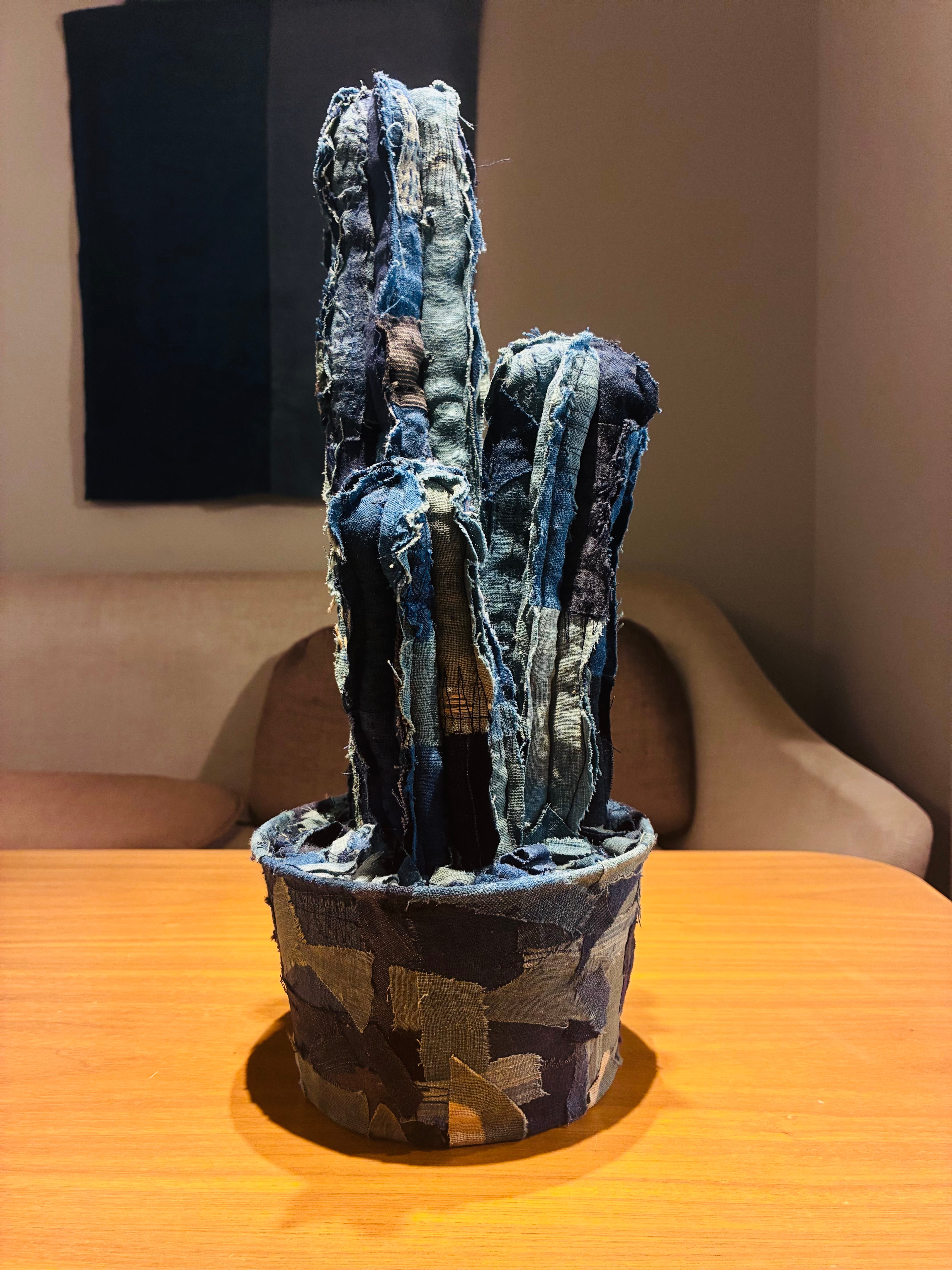 Upcycle Indigo Cactus Sprout (Medium) | MOTOHIRO AOKI