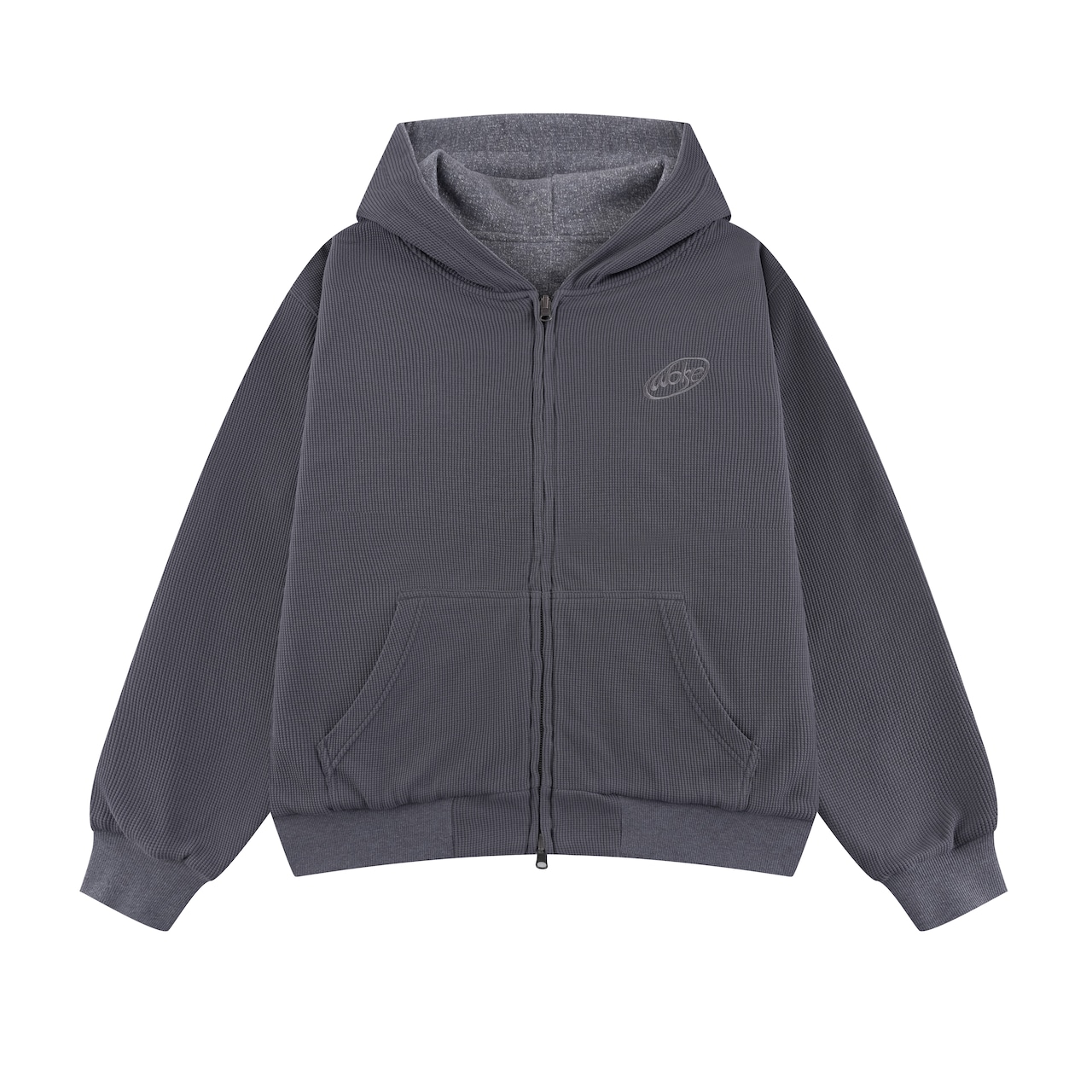 WOKE EDGE  / Double Face Glit Zip Hoodie