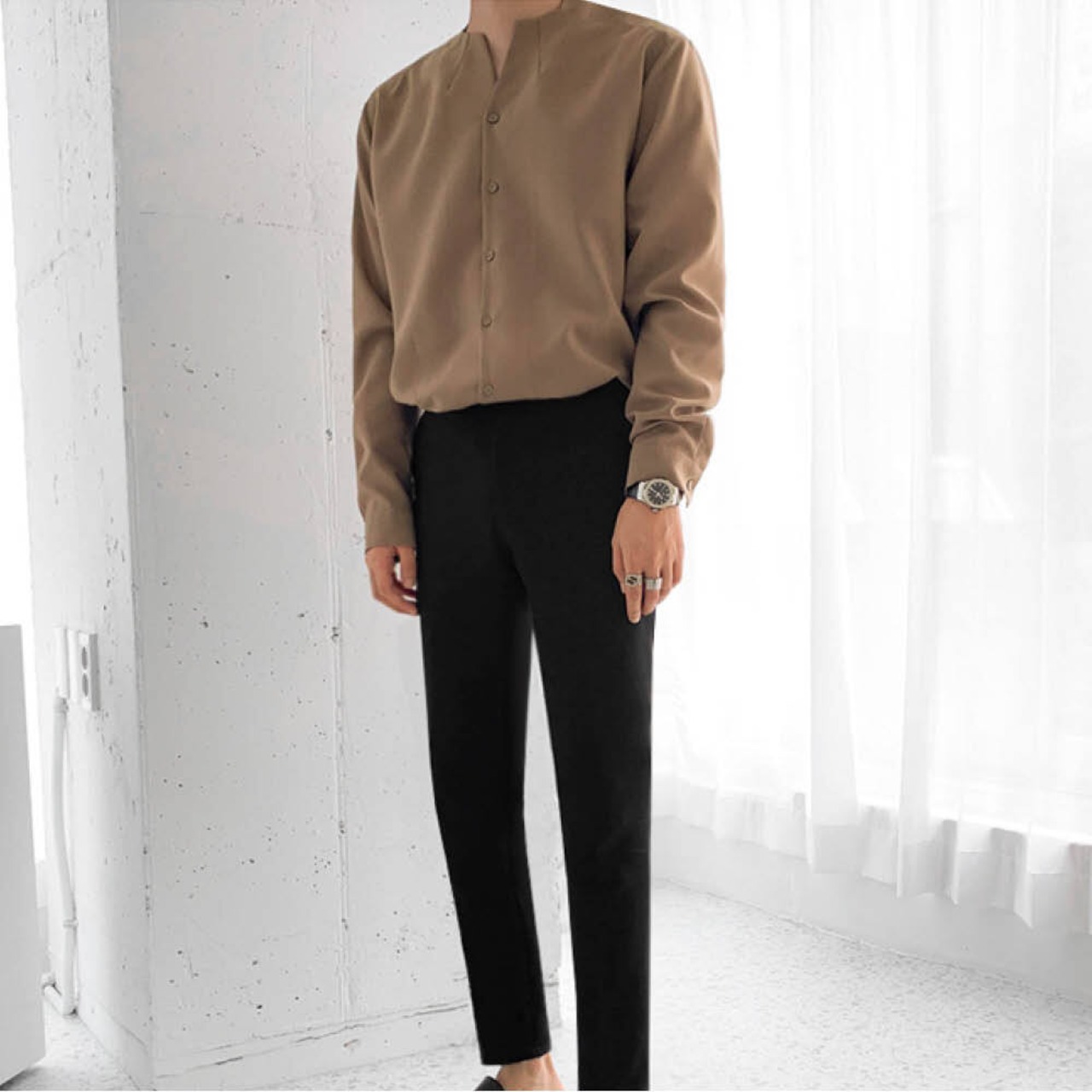 デザインハイネックシャツ　MT0080074