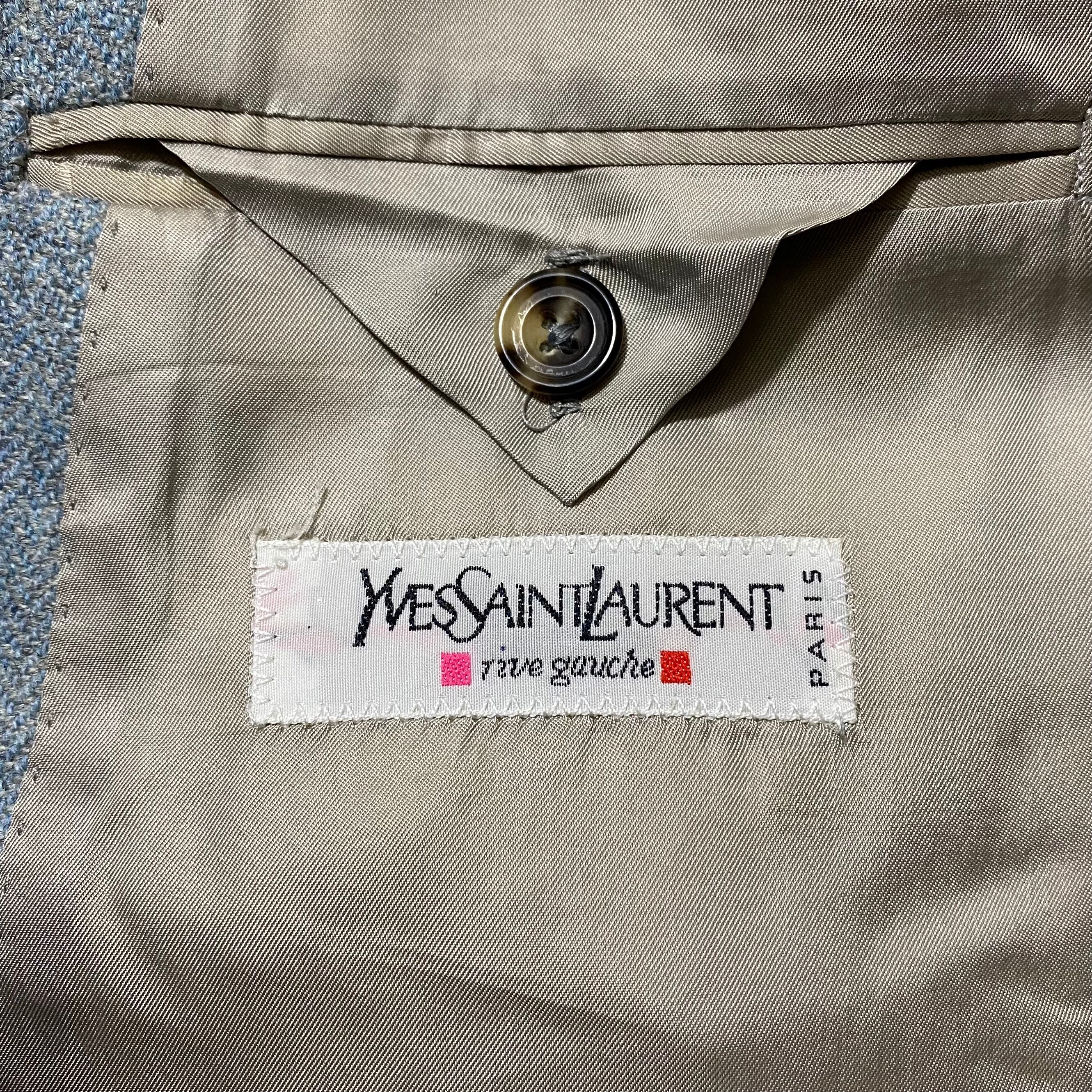 vintage YVES SAINT LAURENT RIVE GAUCHE “HOMME” saxe blue tailored 