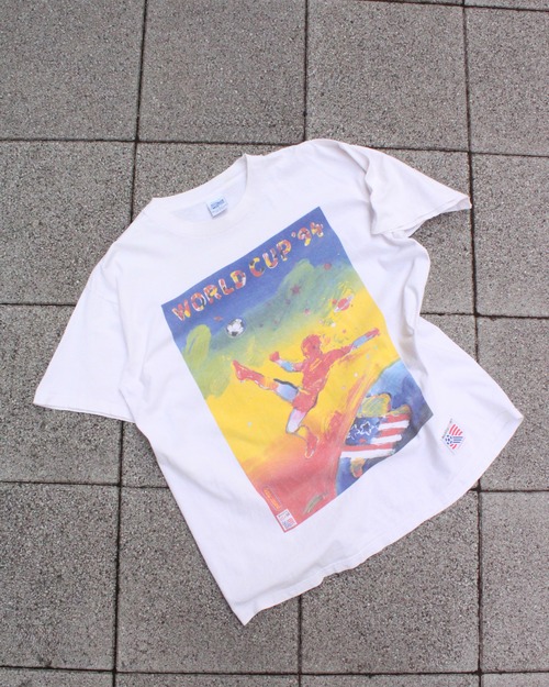 90s FIFA WORLD CUP PETER MAX×World Cup USA 94 Art Print Tee USA製
