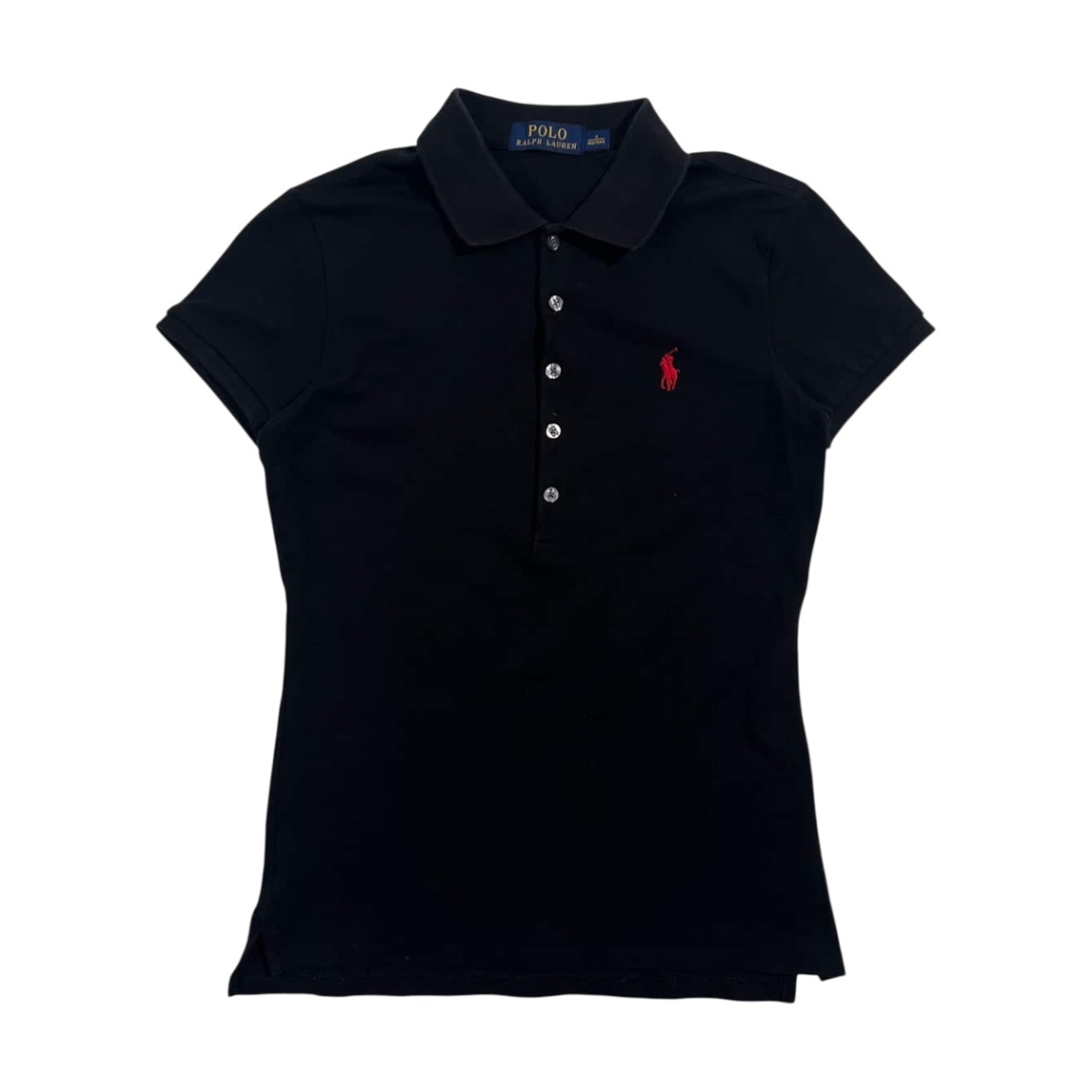 POLO RALPH LAUREN ポロ ラルフローレン 鹿の子 半袖 ポロシャツ S (160/84A) /ブラック系 レディース