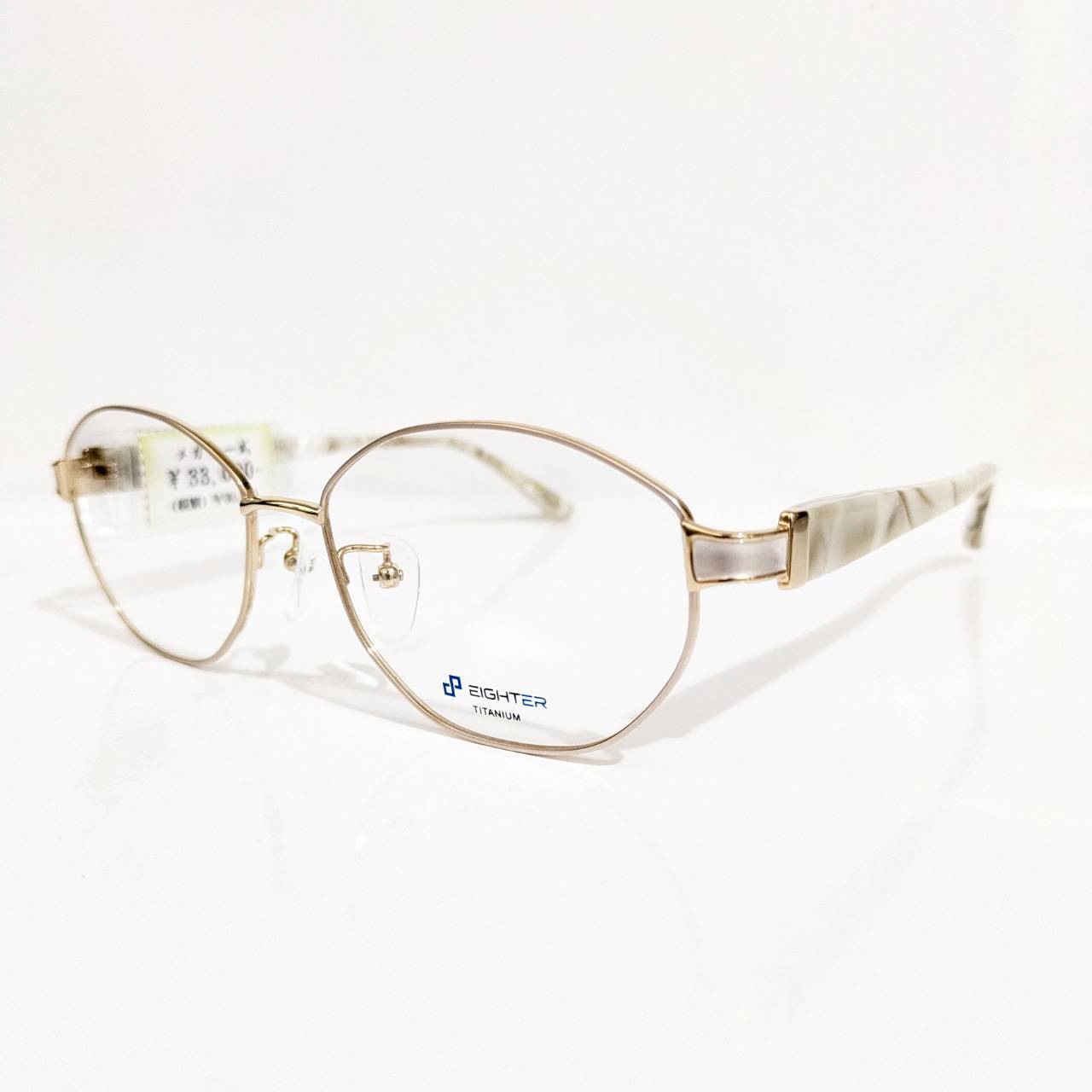 ※【EIGHTER】オーバルメタルフレーム ゴールド