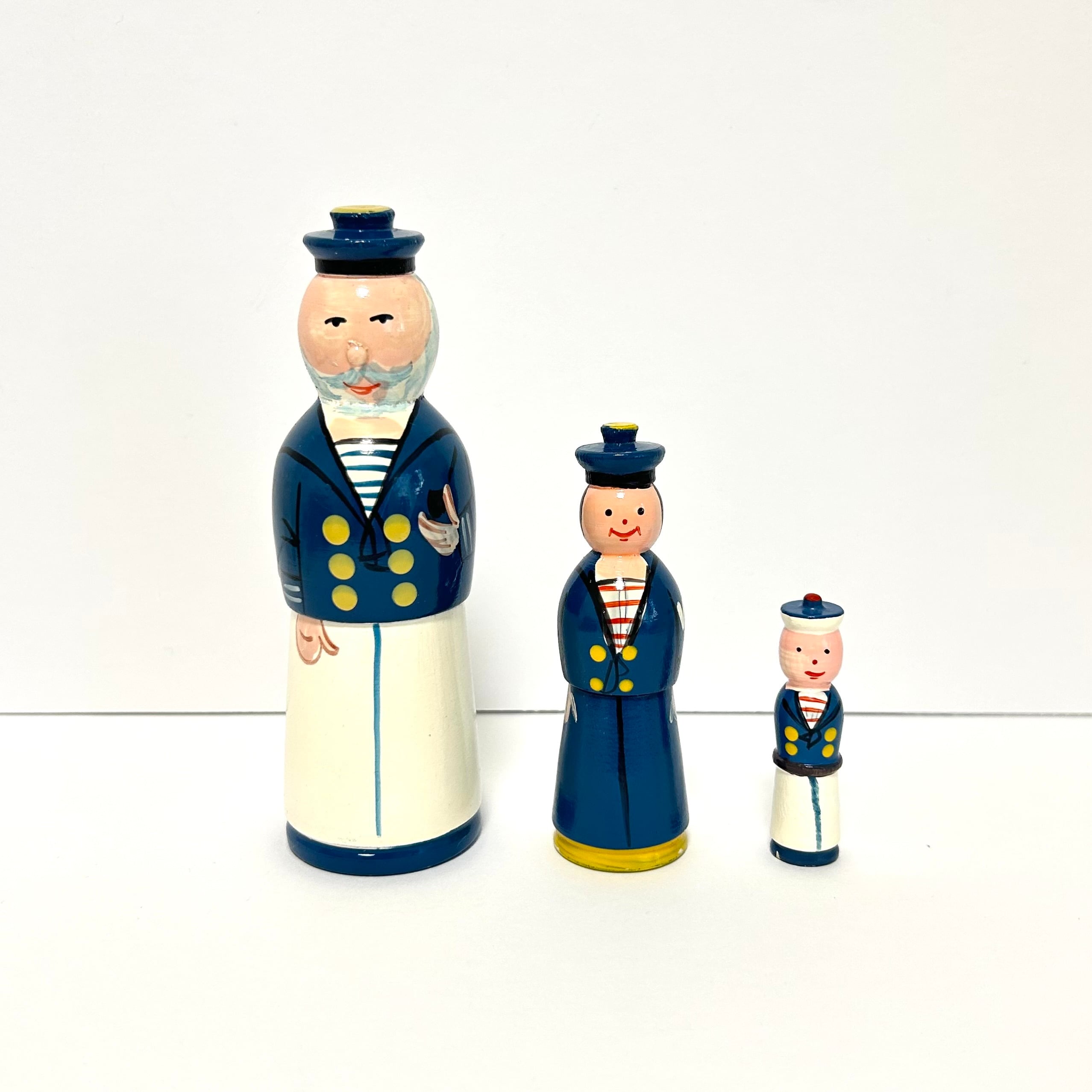 ビテージ ポーランド マトリョーシカ 14cm 3ピース  「マリン」