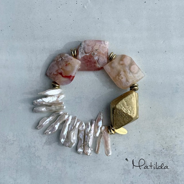 The 'Matilda' bracelet（チェリーブロッサムアゲート）
