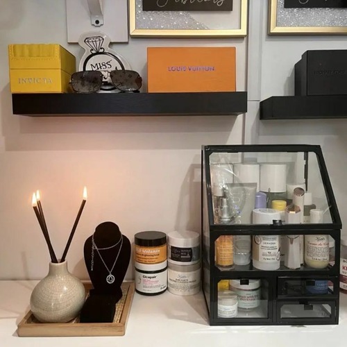 コスメ収納棚 スキンケア収納棚 香水収納棚 ２色展開 シンプルなデザイン