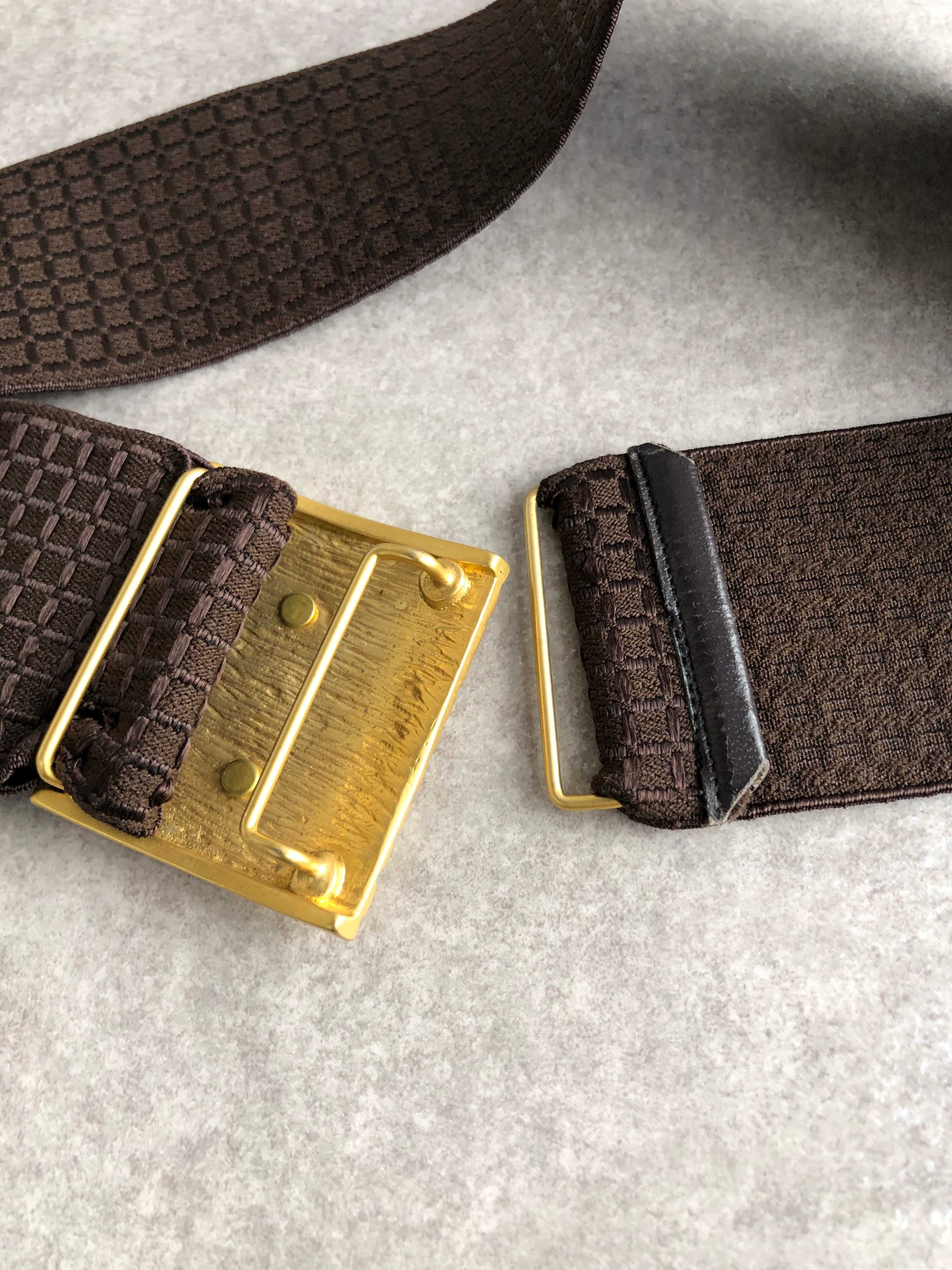 Yves Saint Laurent イヴ・サンローラン ベルト ゴールド ブラウン YSL