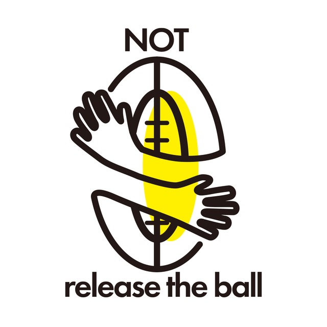 「NOT release the ball」ドロップショルダーTシャツ