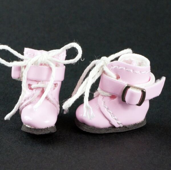 ドール靴 1/6 オビツ11 バックルブーツ SBB006PNK MW - 画像1