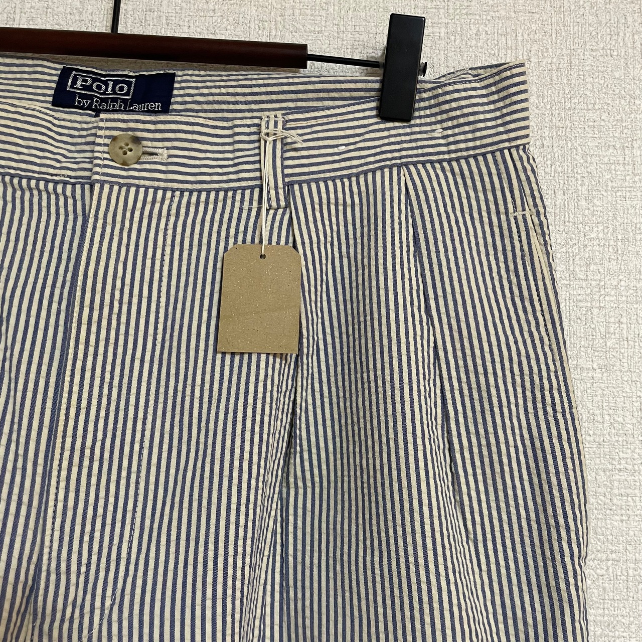 Polo by Ralph Lauren　シアサッカー地　ストライプ　タックスラックスパンツ