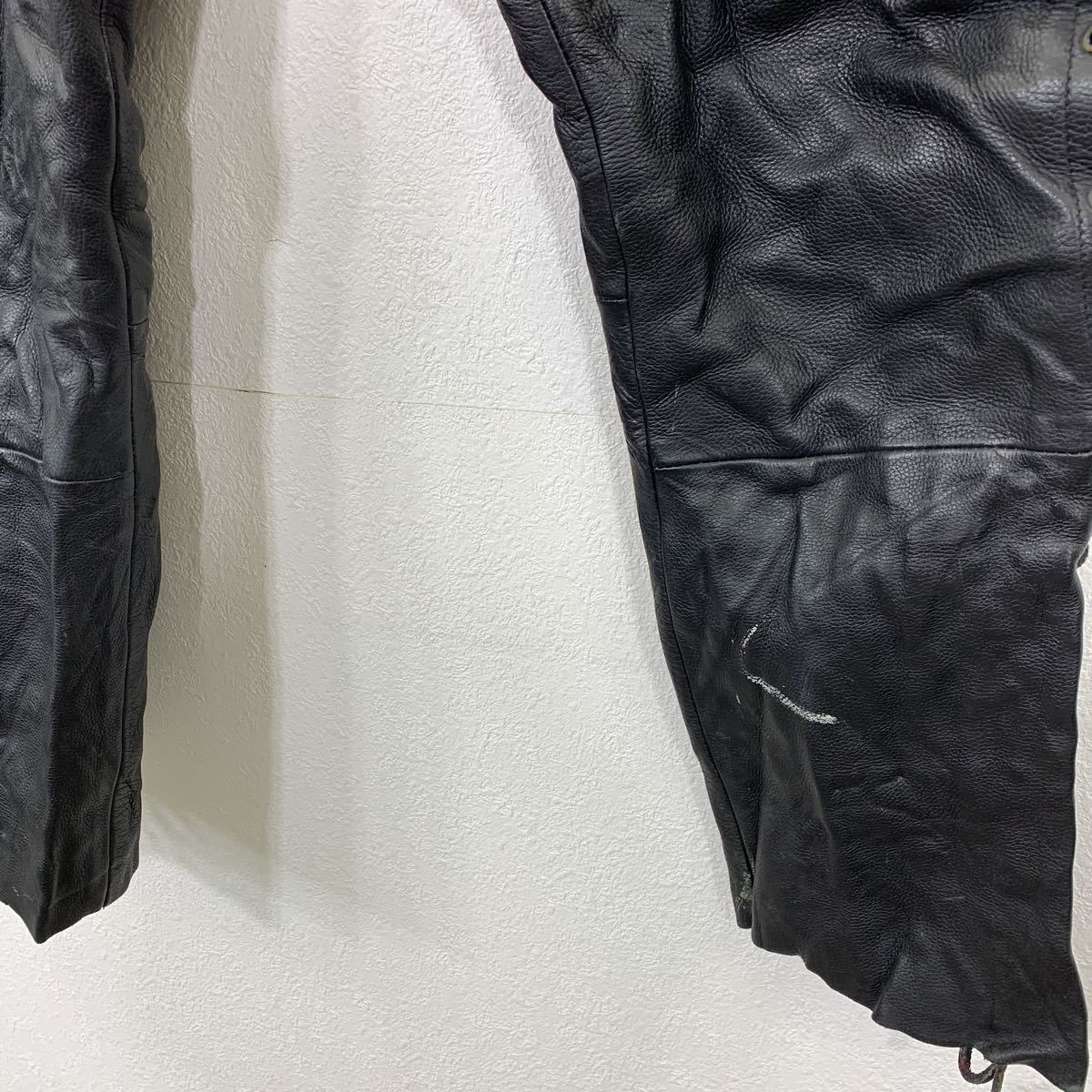 HIGHWAY レザーパンツ W40 ブラック ビッグサイズ サイドレースアップ