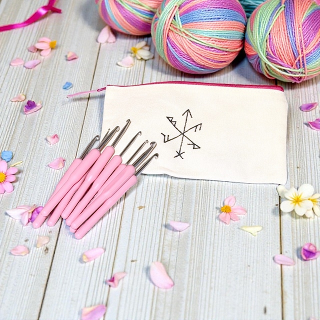 *かぎ針セット＊マジッククロシェットキットｰ桃ｰ*