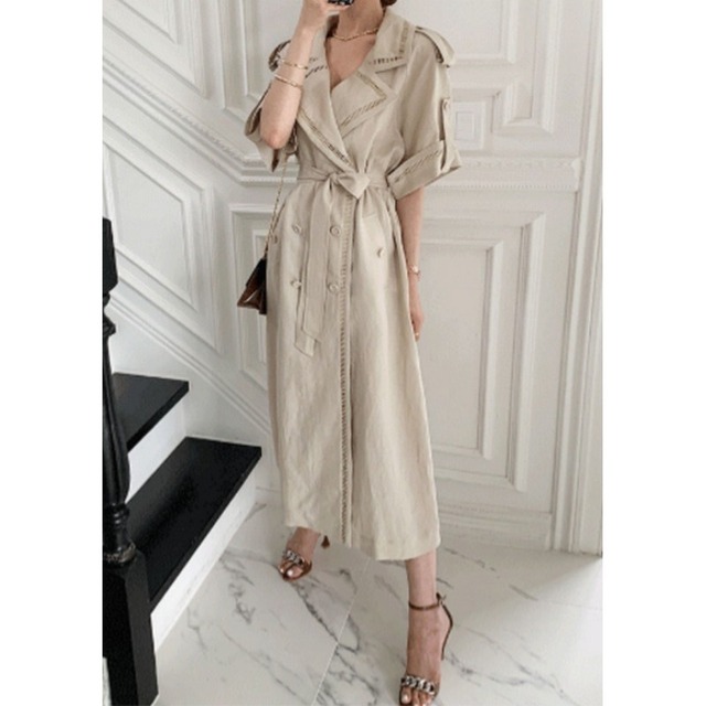 Trench long dress（2color）　　V403