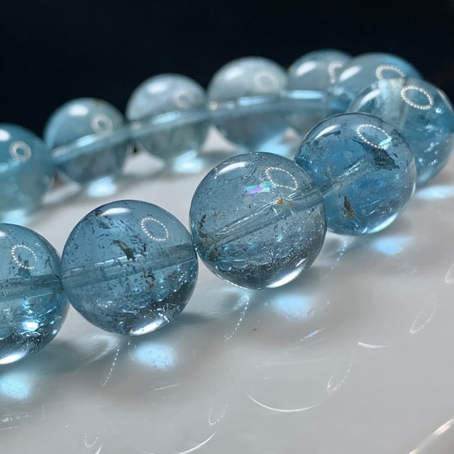 鑑別書付き・濃いブルーの色合い☆ブルートパーズ ブレスレット