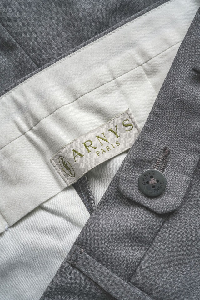 00's "ARNYS PARIS" Super120's Tasmania-Wool Turn-Up Slacks Made in ITALY — "CLKY" Model Tailored by "VIGANO"