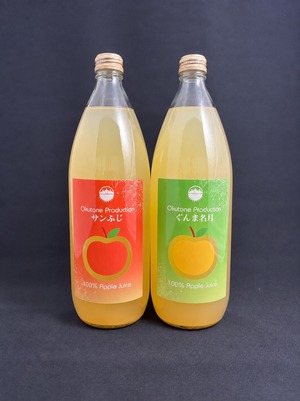 100％りんごジュース飲み比べセット（ぐんま名月・サンふじ）1L×2本