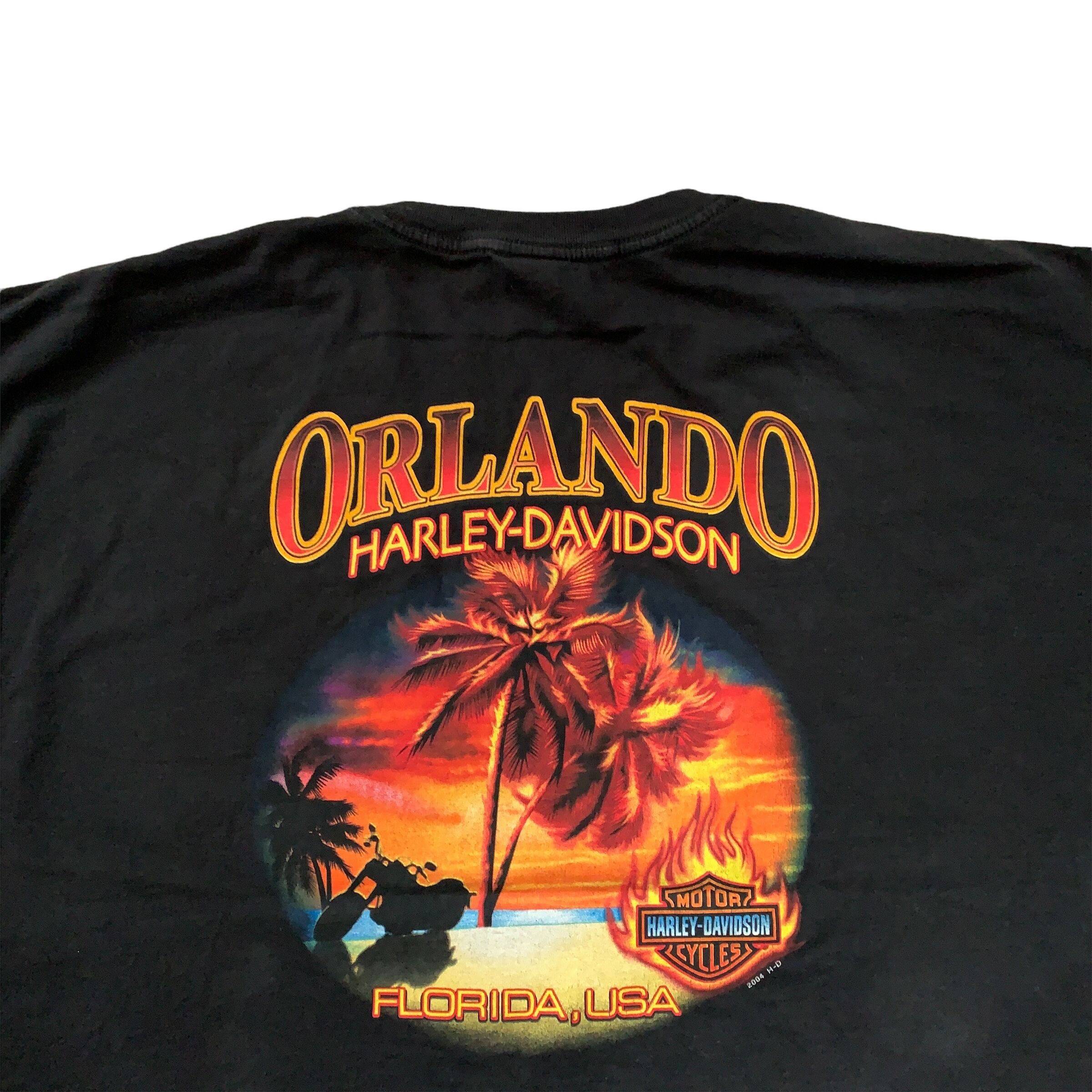 90's~00's HARLEY-DAVIDSON ORLANDO FLORIDA プリントTee【0304A148 ...