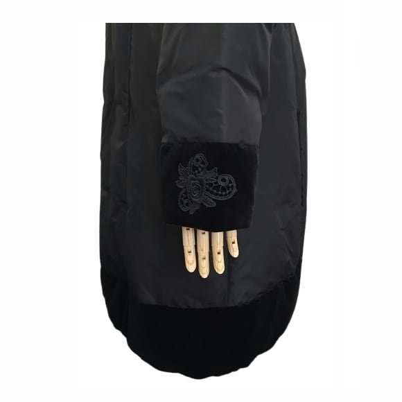 スーパービューティー ダウンコート レース使い ベロア切替 2528009