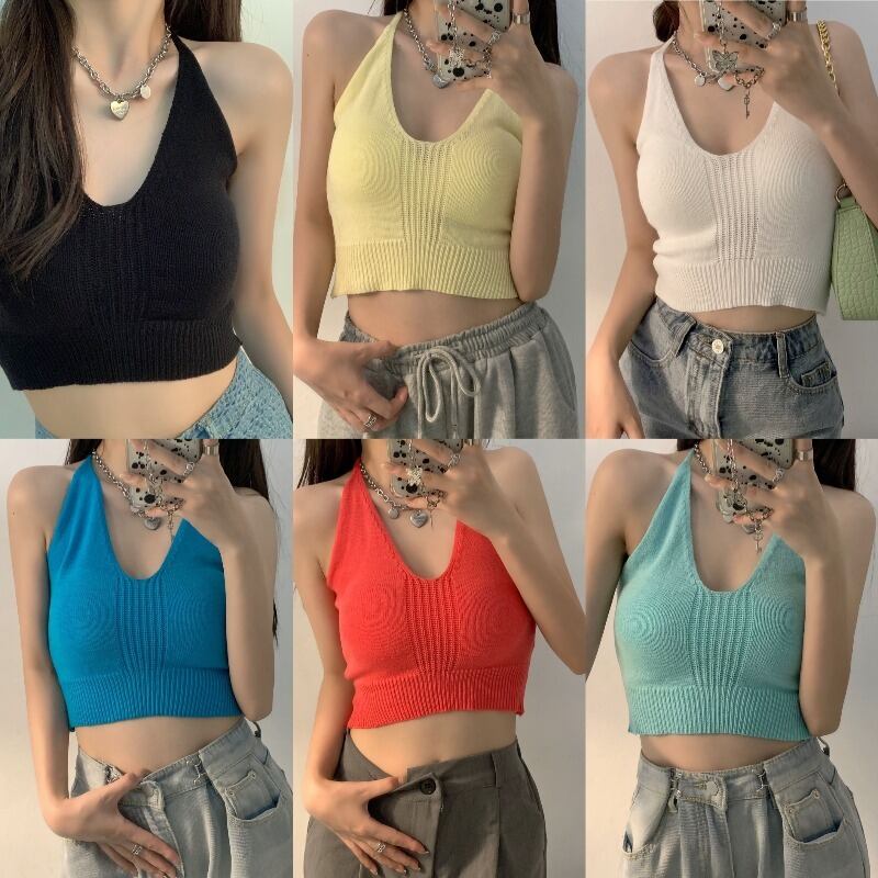 ホワイトサマーバックニットトップス 夏物 YY-ファッション20779929677