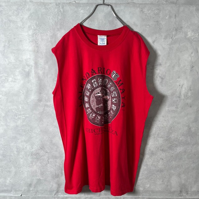 #6295 90s~00s "M&O" ancient Mayan civilization print T-shirt