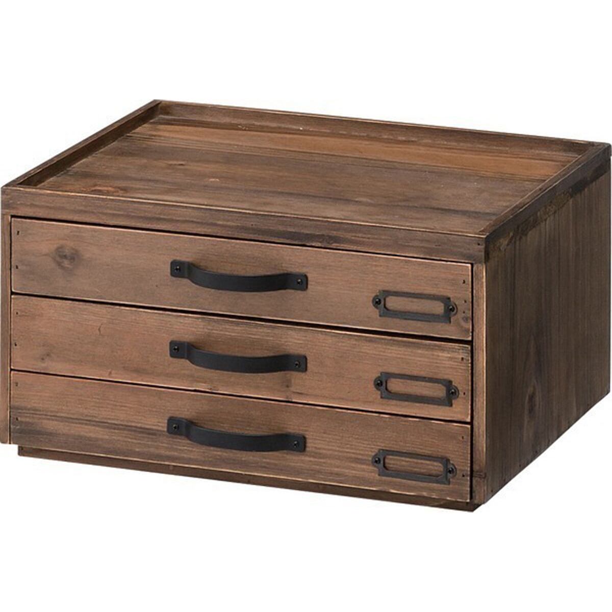 ドキュメントチェスト3D 天然木 杉 積層合板 水性ラッカー塗装