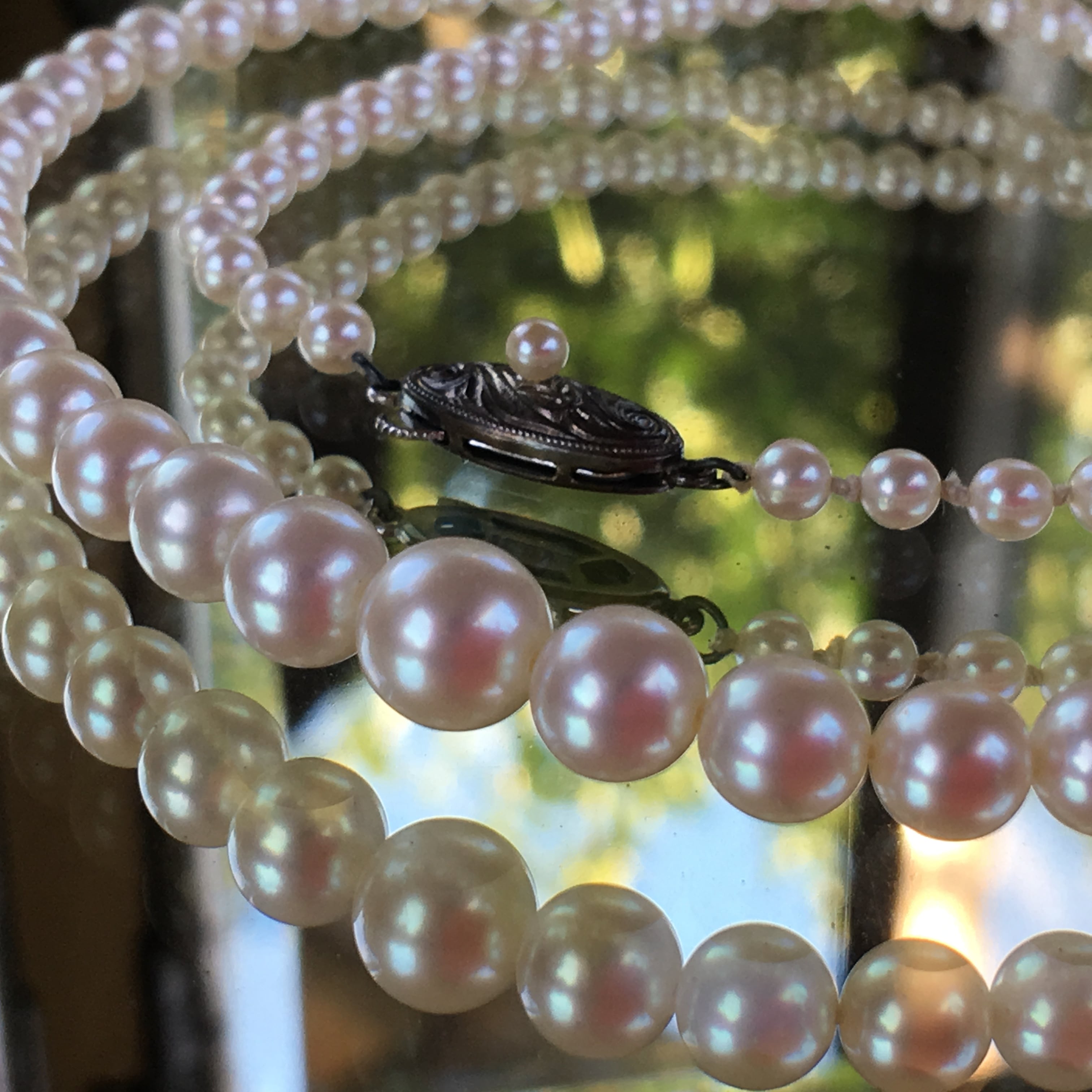 ビンテージ　あこや真珠ネックレス　8㎜ グラデーション