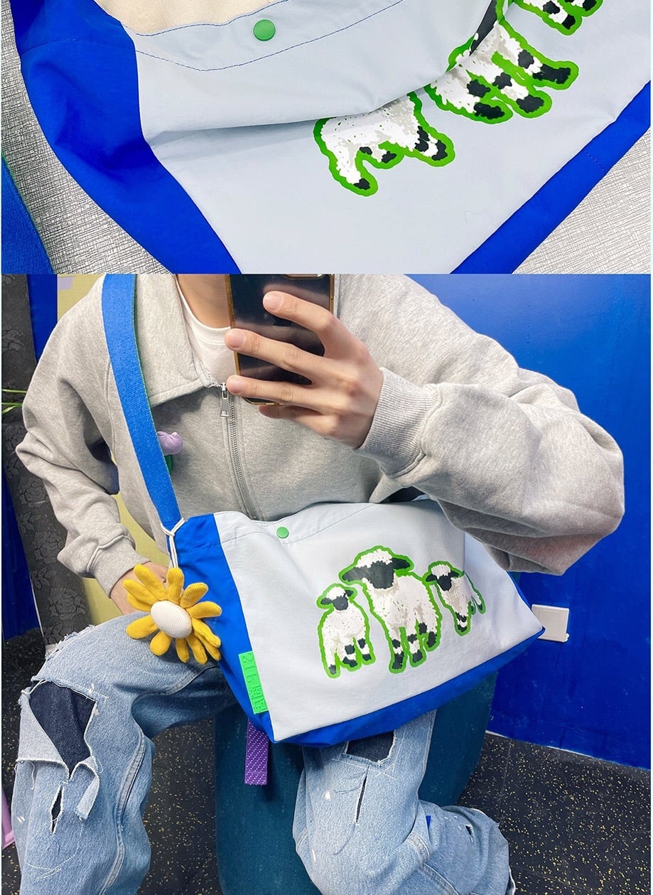 鞄 ねこ ペット ひつじ ネオンカラー 蛍光 ピンク オレンジ ショルダー