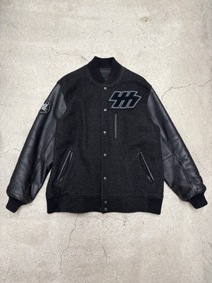 00s montage/Varsity Jacket/M/スタジャン/レザ－ジャケット/ロゴワッペン/刺繍デザイン/ブラック/mtg/モンタ－ジュ