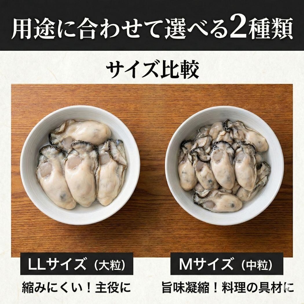 超大粒】縮まない！2Lサイズ☆冷凍無水牡蠣1kg 28~32粒入り☆広島