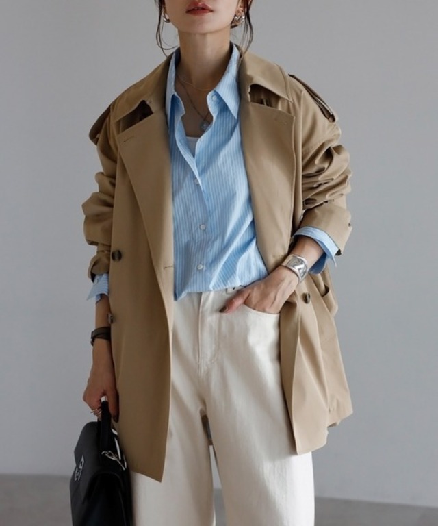 袖リブキルティングコート