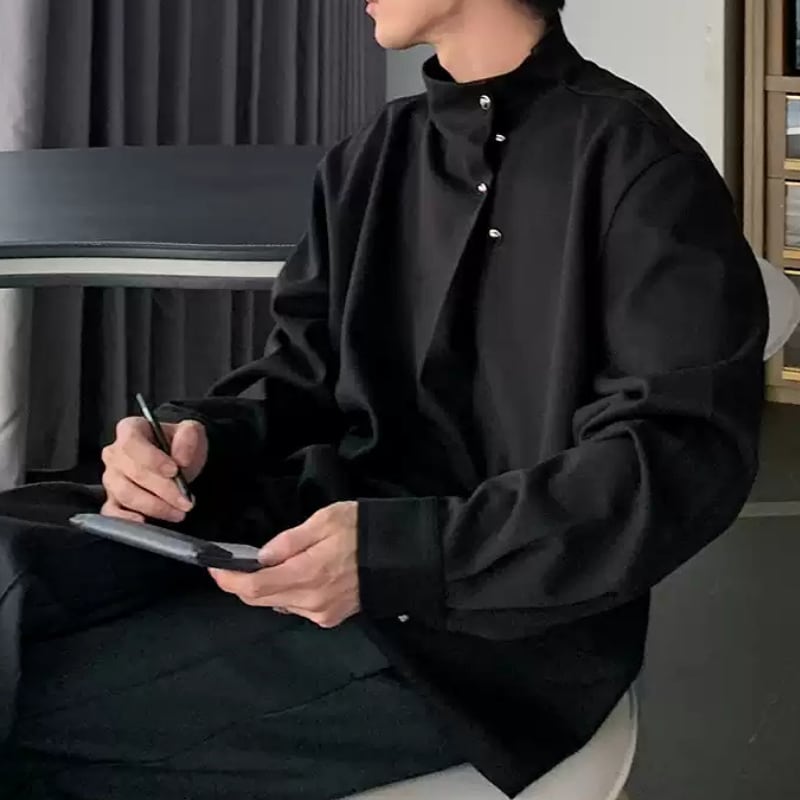 シンプル スタンドカラーシャツ 4color MTO0207