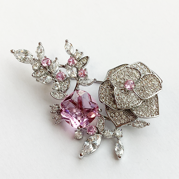 ルネ 花 ブローチ 美品 747820 JinkaNezu ルミナス ラグジュアリーローズ ブローチ