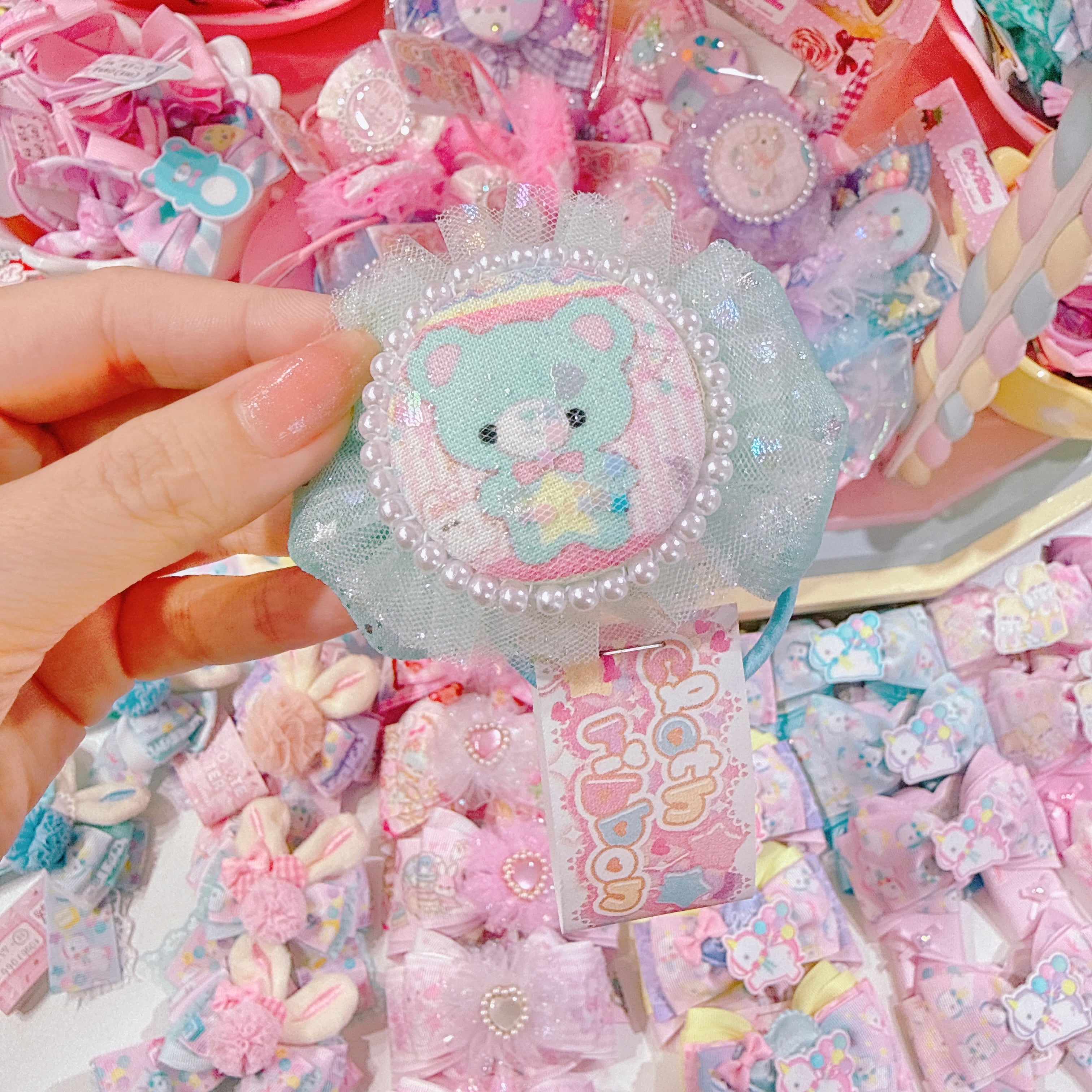 【C5】87-14くるみボタンヘアゴム