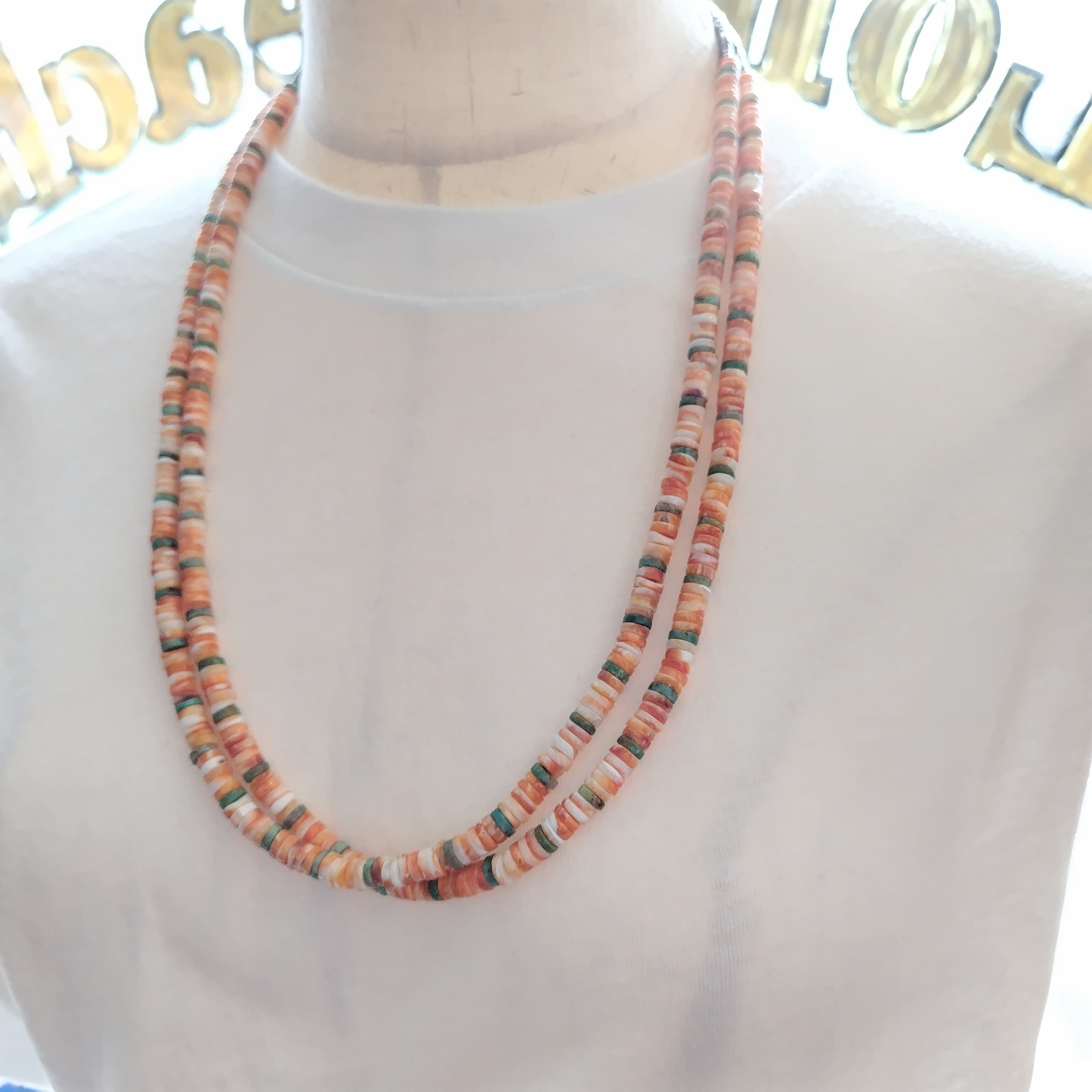 サント・ドミンゴ Carlene Calabaza 2連 ヒシネックレス インディアン