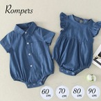 2type 半袖 デニム ロンパース 赤ちゃん 60 70 80 90