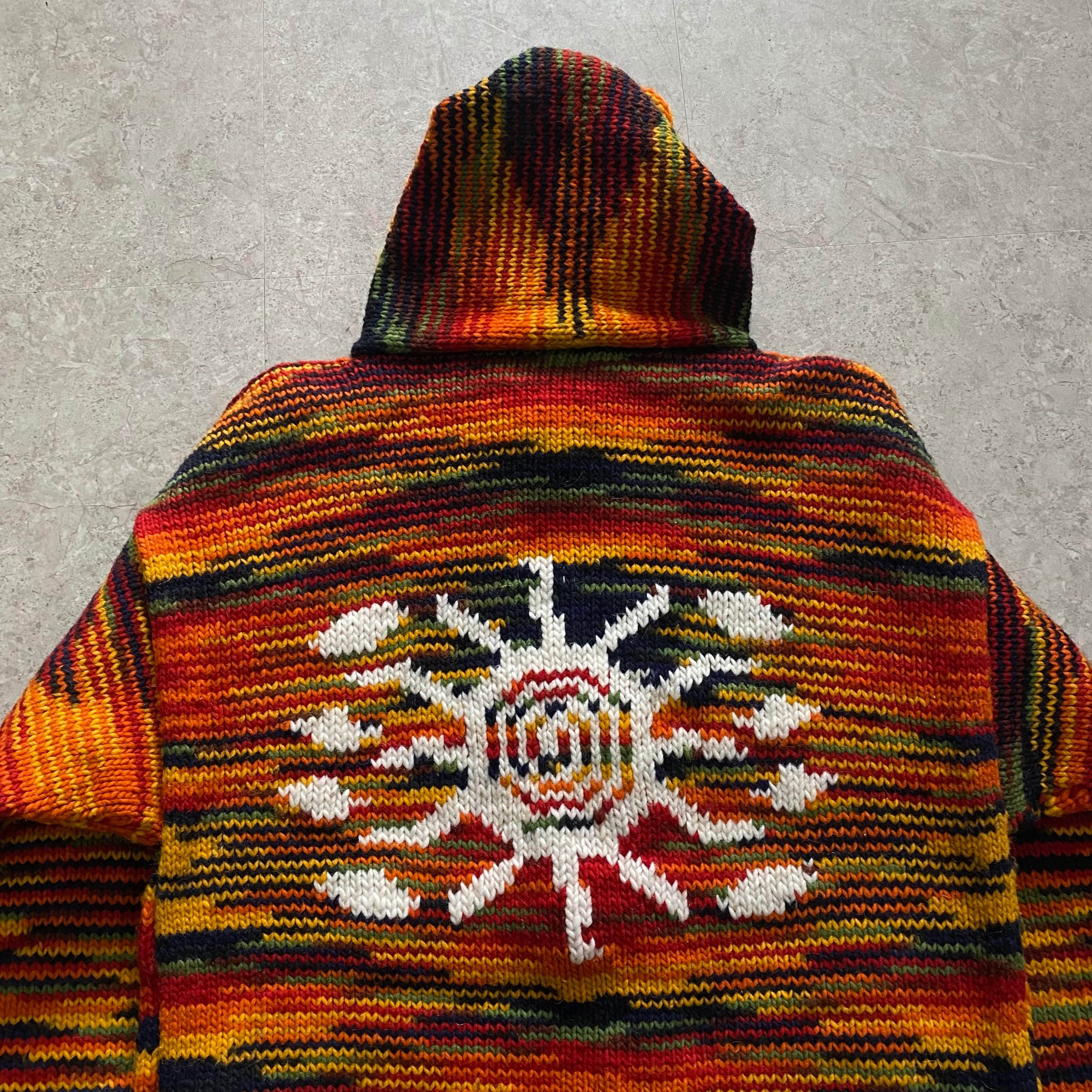 old Ecuador zip up knit hoodie【仙台店】 | What