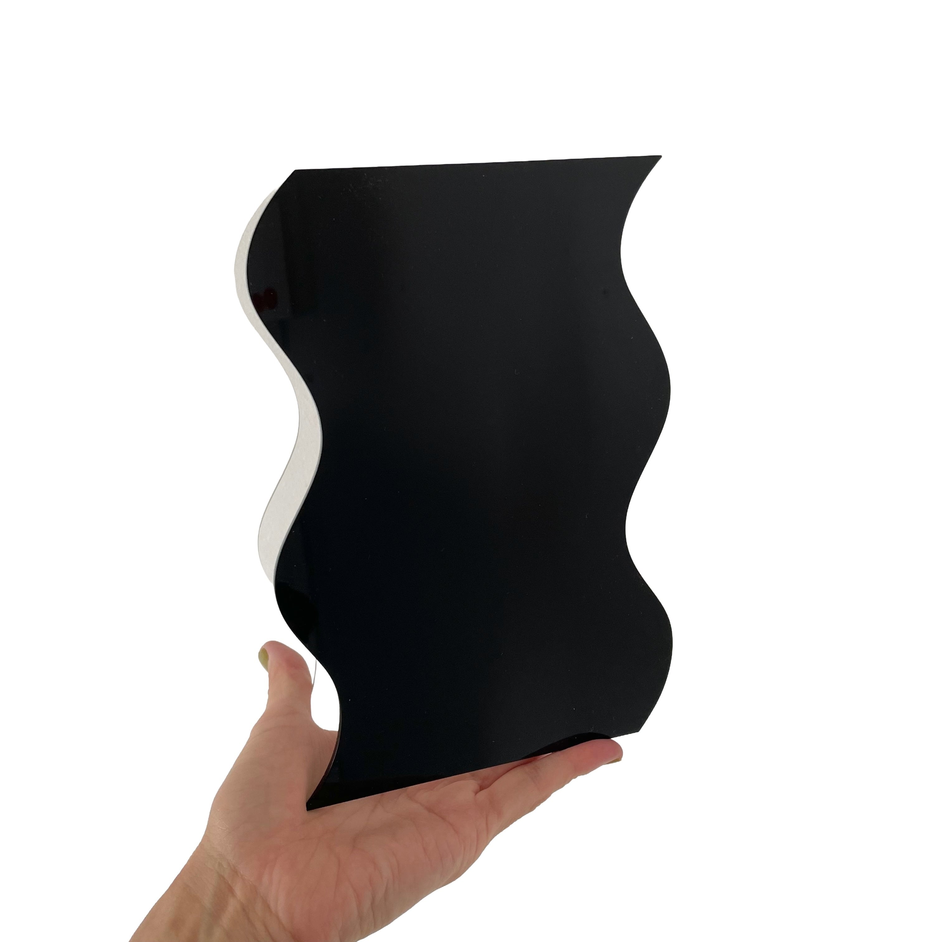 Wave Acrylic Vase - Black & Clear ウェーブ アクリル フラワーベース