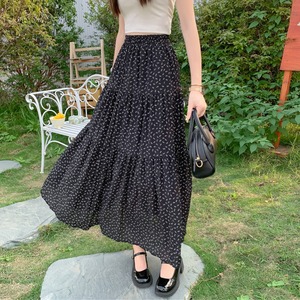 シフォン フラワー ティアード スカート 10212