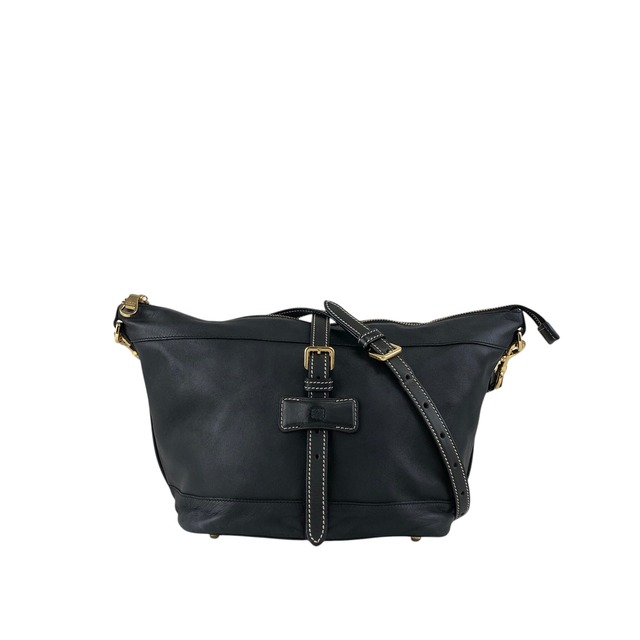 LOEWE ロエベ ショルダーバッグ ブラック フロントバックル 2way レザー vintage ヴィンテージ オールド pszdm6