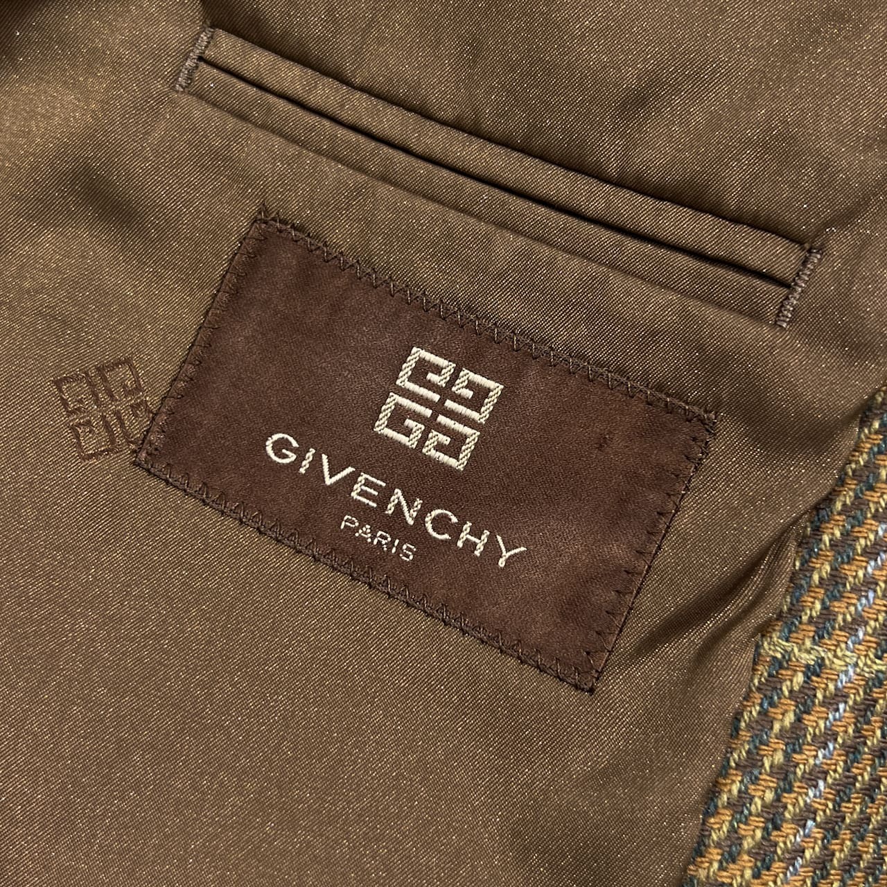 カシミヤ混 GIVENCHY ジバンシィ グレンチェック風 ウール テーラード ジャケット 94-84-165/メンズ