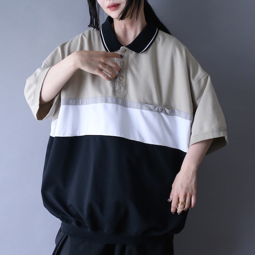 good coloring switching design XXX over silhouette shirt pullover