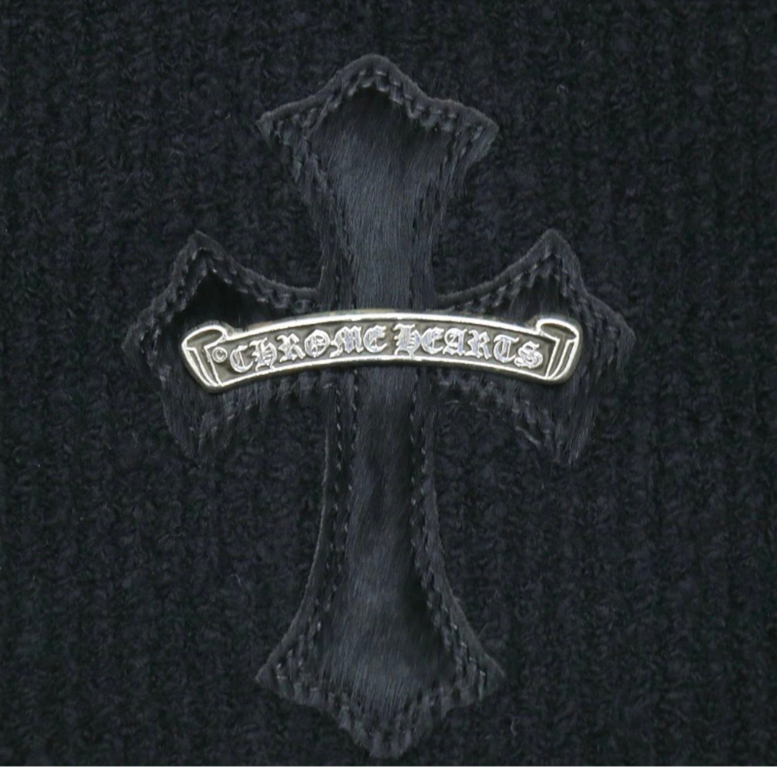 LOVE Kクロムハーツ ハラコクロスパッチハイネックカシミアニット XS LOVE K様専用クロムハーツ ハラコクロスパッチハイネックカシミア