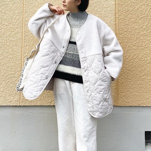 Boa switch wave quilting jacket (ivory)