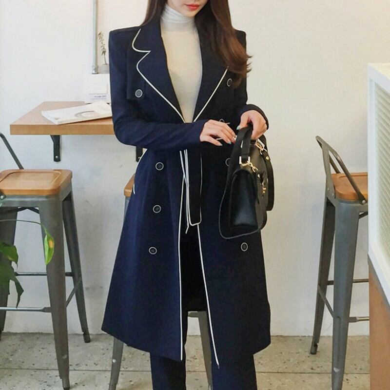 大人かっこいい 2点セット ロングコート パンツ セットアップ 上下セット ジャケット Tsumugustore