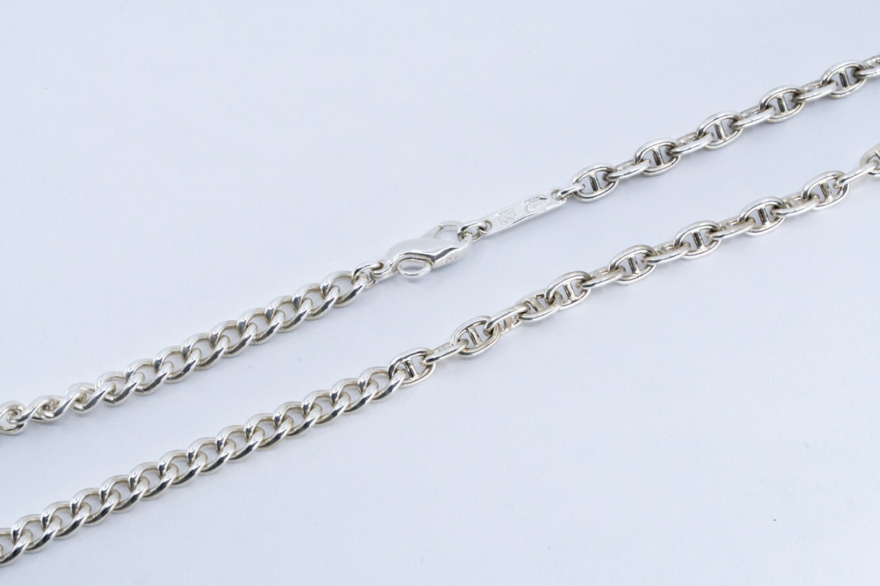 C-055 Interlock chain necklace(TYPE B)(45cm)