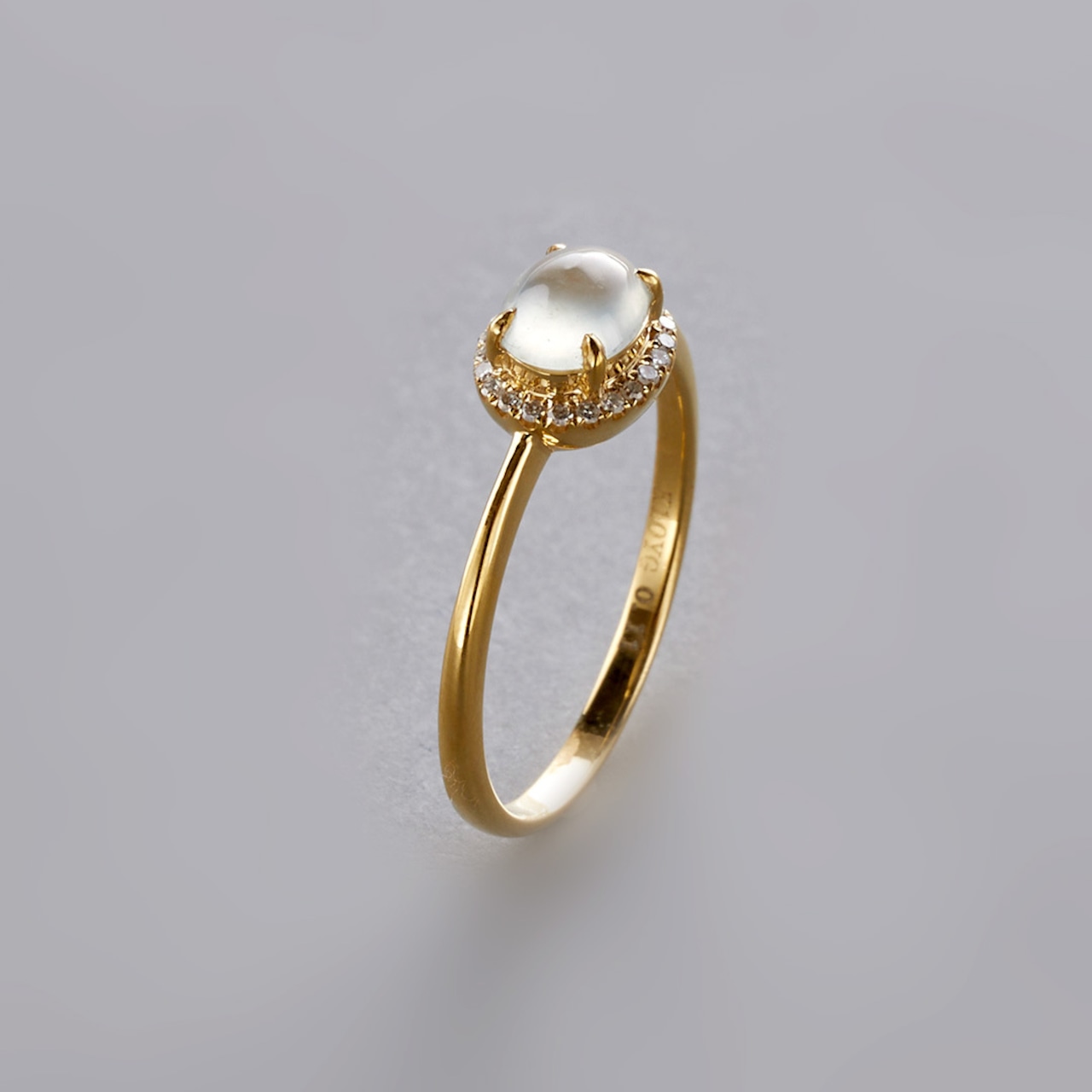 【13号】うっとりする美しさ K10YG 氷翡翠,ダイヤモンド リング A貨翡翠 jd_rg1856