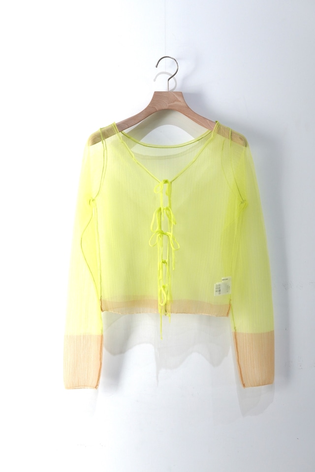 OPEN SESAME CLUB / haze rib cardigan / Lime