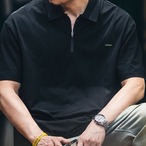 Short Sleeve Zip-Up Polo Shirt ◇2color H0216